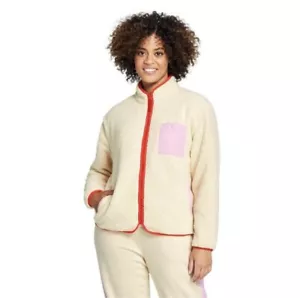 Women's Contrast Pocket Sherpa Jacket - LEGO® Collection x Target Cream Size M - Picture 1 of 7