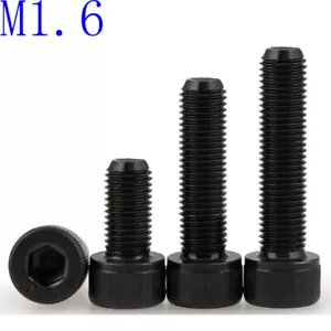 M1.6 Black 12.9 Grade Alloy Steel Allen Hex Socket Cap Head Screw Bolt DIN912 - Picture 1 of 4