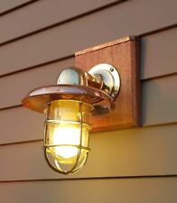 Indoor & Outdoor Maritime Vintage Brass Swan Wall Sconce Light with Copper Shade