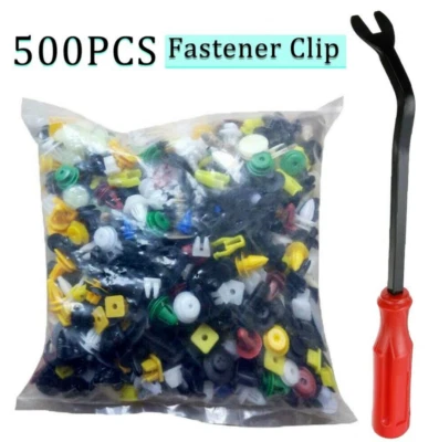 500Pcs Car Retainer Auto Fasteners Push Trim Plastic Clips Pin Rivet Bumper Kit - Image 1 of 4