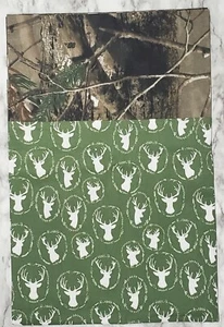 Realtree Camo Hand Made Pillow Case Standard Size Green White Deer Silhouettes - Picture 1 of 3