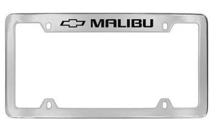 Chevrolet Malibu 2012 logo Chrome Plated Brass Metal License Plate Frame Holder - Picture 1 of 1