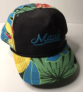 Sombrero a presión floral hawaiano tropical de colección años 80 Maui - Imagen 1 de 5