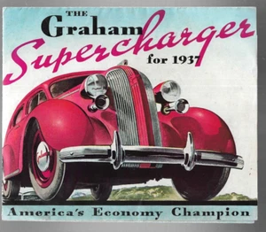 Original 1937 Graham Supercharger Broschüre klappbar auf Full Line Poster! - Bild 1 von 5