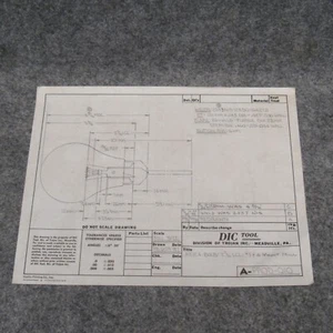 Light Bulb Blueprint Sheet DIC Tool Meadville Pa Onion Skin Paper A21C4 2-7/16" - Picture 1 of 2