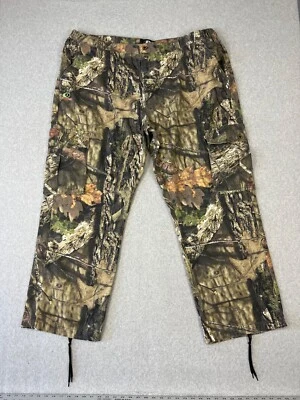 Mossy Oak Pants Mens 3XL Green Camo Cargo Pockets Cinch Legs Outdoor Hunting - Image 1 of 4
