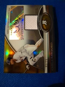 Tarjeta autografiada de Carl Crawford Bowman Platinum 2011/25 rayos #bar-cc - Imagen 1 de 2