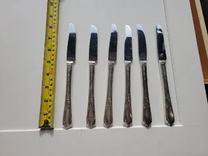 Wm. Rogers MEADOWBROOK HEATHER 6 cuchillos de rejilla hueca 8-3/8" Oneida plateado - Imagen 1 de 3