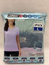 32 Degrees Cool Women Short Sleeve T-Shirt 3-Pack Size L Mint/Teal/Lavender NEW