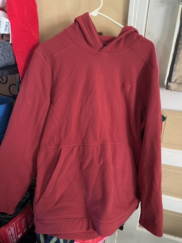 VETEMENTS Felpa con cappuccio in pile rosso sotto armatura ingranaggio freddo