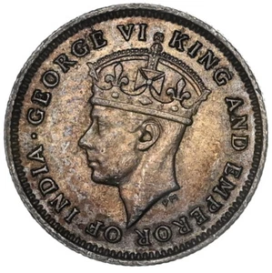 BRITISH GUIANA 4 Pence 1942 Silver UNC 'George IV' - Picture 1 of 2