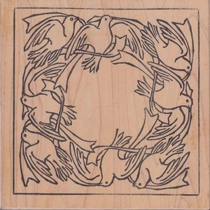 dove folio toomuchfun rubberstamps Wood Mounted Rubber Stamp 5 x 5" free ship - Picture 1 of 2