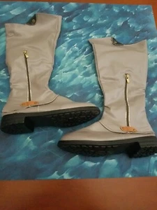 Women's Cosplay Mid Calf Zip Up Boots Flat w/ wallet zipper compartment Size 7 - Picture 1 of 7