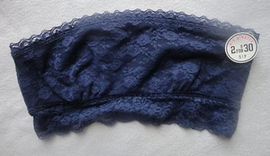 VICTORIA'S SECRET "PINK" LACE BANDEAU BLUE SMALL NWT - Picture 1 of 4