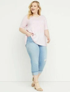 Lane Bryant Floral Embroidered Girlfriend Crop Jeans Size 20 NWT - Picture 1 of 4