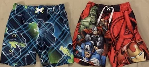 Lot Of 2 Boys Swim Shorts: Size 4-5: Avengers And Op - Picture 1 of 5