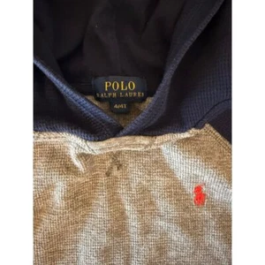 Polo Ralph Lauren Boys Thermal Knit Shirt 4T Hooded Jersey Long Sleeve Preppy - Picture 1 of 9