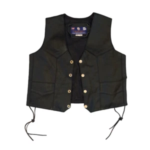 Paragon Leather & Sports Limited Women's Black Genuine Leather Vest Slze Large - Picture 1 of 12