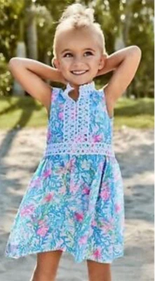 NUEVO CON ETIQUETAS VESTIDO MINI FRANCI LILLY PULITZER NIÑAS TALLA 2 *CORAL BAY* MULTI $98 Foto 1 de 4