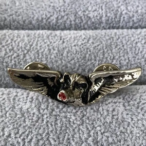 VTG Rare HOG Harley Davidson Hat Vest Lapel Pin Silver Eagle Wings Biker Jewelry - Bild 1 von 5