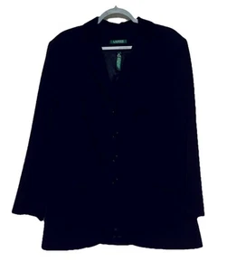 Ralph Lauren 98% Wool Blazer Jacket w Velvet Velour Collar Women's 16W READ - Picture 1 of 5