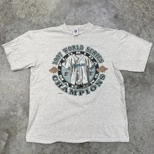 Vintage Florida Marlins shirt mens Extra Large 1997 world series champs MLB gray - Picture 1 of 7