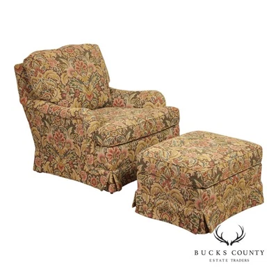 TRS Furniture Traditional Floral Upholstered Club Chair And Ottoman - Image 1 of 4