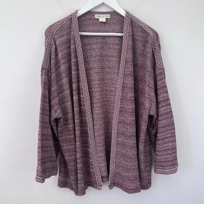 Cárdigan Staring At Stars Talla Mediana Rojo Blanco Tejido Frente Abierto Relajado  Foto 1 de 4