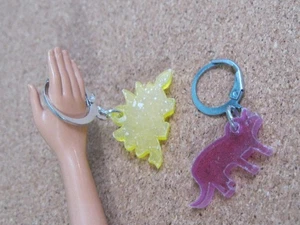 LOT of 2 BARBIE DOLL DINOSAUR MINI Key Chains for RV CAR DUNE BUGGY 1:6 Diorama - Picture 1 of 1