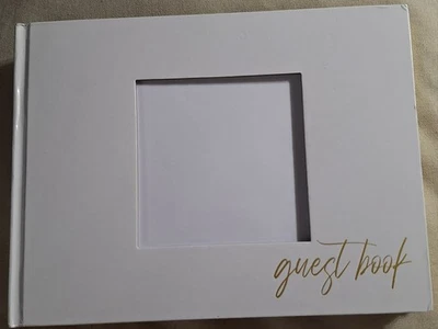 Libro de invitados de boda Celtiko espacio para foto 9,5” x 7” blanco, NUEVO Foto 1 de 2