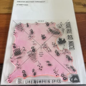 NEW Concord & 9th Sweater Weather Turnabout Stamps Template And Die Dies Pumpkin - Picture 1 of 12