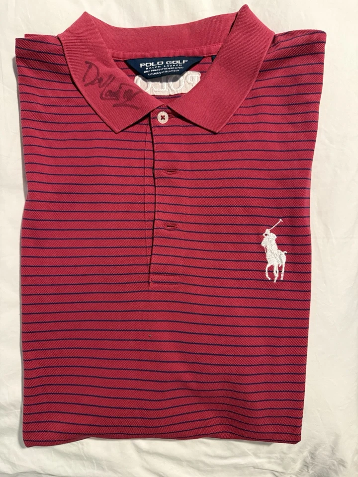 Camisa autografiada Davis Love III - DL3 personalizada usada en competencia en PGA TOUR Foto 1 de 4