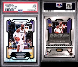 LeBron James 2023 Panini Prizm #63 Silver Prizm Lakers PSA 9 Mint - Picture 1 of 3