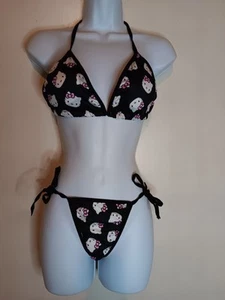 Sanrio Women's Hello Kitty 2 Piece Bikini Black Size Asian L/US Small - Picture 1 of 5