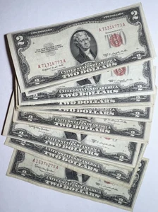1963 & 1953 $2 United States Red Seal Note, 28 Notes - Picture 1 of 1