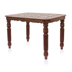 Indian Rosewood Coffee Table – Large 90x60cm Sheesham Wood Hand Carved Furniture - Picture 1 of 6