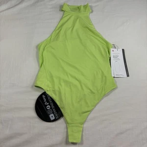 Lululemon Nulu Mock Neck Sleeveless Bodysuit SPGR Sour Grape Neon Yellow Size S - Picture 1 of 6