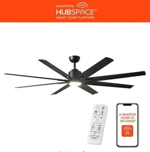 Home Decorators Kensgrove II 72" Indoor/Outdoor LED Matte Black Ceiling Fan - Picture 1 of 7