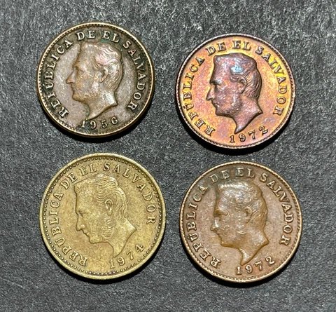 El Salvador 4 Coins Lot Cover