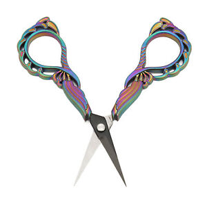 Colorful Titanium Embroidery Scissors Stainless Steel Retro Small Sewi