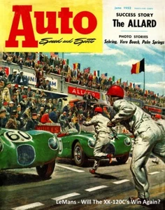 1952 Auto Speed & Sport Cover Sports Car Auto Races Small Space Poster Art Print - Picture 1 of 1
