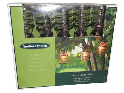 Nuevas luces de cadena Smith & Hawken ~ 10 linternas de bronce ~ eléctricas Foto 1 de 4