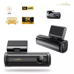 ARPHA 5K Dual Dash Cam 4K/1080P WI-FI ADAS GPS 64GB TF G-Sensor Parking Monitor - Picture 1 of 11
