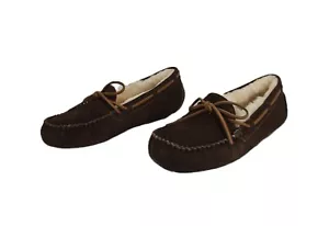 UGG Olsen Men's Brown Suede Moccasins, Water Resistant Sheepskin & Wool Slippers - Picture 1 of 10