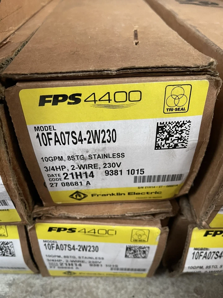 BOMBA/MOTOR POZO SUMERGIBLE FRANKLIN FPS440 10FA07S4-2W230 10GPM, 8STG, 3/4HP Foto 1 de 1