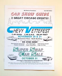 Vintage Fall 1993 Chevy Vettefest Car Show Program Chicago IL Free Shipping - Picture 1 of 4