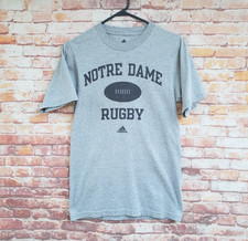 🔥 Notre Dame Fighting Irish Rugby Adidas Gray Shirt Men's XS Gray / Blue NCAA