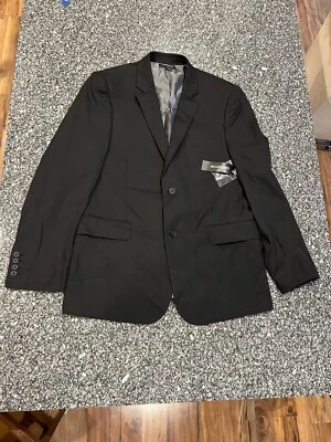 NEW Claiborne Size 44 Regular Mens 100% Polyester, Stretch Suit Jacket Black(A12 - Image 1 of 4