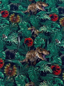 Jurassic Park Dinosaurs - Licensed Digital Print 100% Craft Cotton - 110cm 44" W - Picture 1 of 3