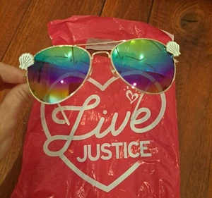 Justice Girls Sunglasses One Size New Seashells - Picture 1 of 3